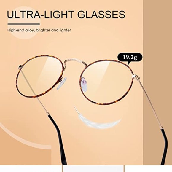 Glasses Metal Frame with Anti Eyestrain UV Glare - Picture 3 of 8